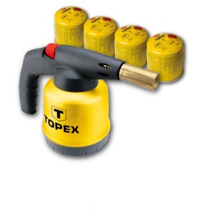 Lutownica Topex z kartuszami gazowymi, żółto-czarna. Idealna do lutowania i innych zastosowań cieplnych.