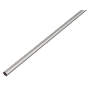 Srebrna anodyzowana rura okrągła aluminiowa, 15x15x1000 mm.