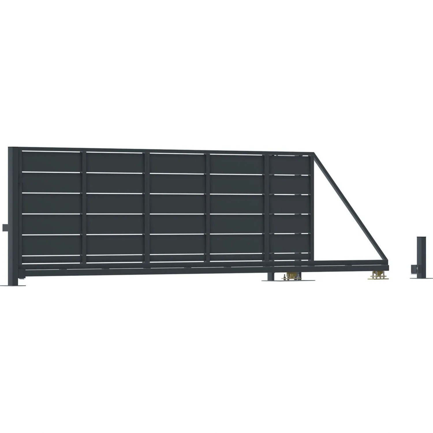 Brama Novara antracyt przesuwna prawa 400x142 cm