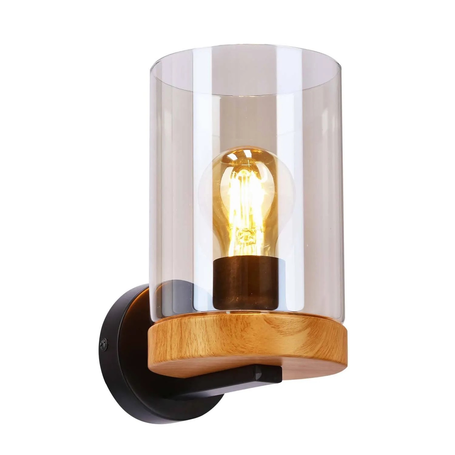 Candellux Kinkiet Arist 1xE27 40W czerń-drewno