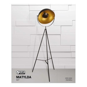 Goldlux Lampa podłogowa MATYLDA 1xE27 max. 20W LED 164cm czarno-złota