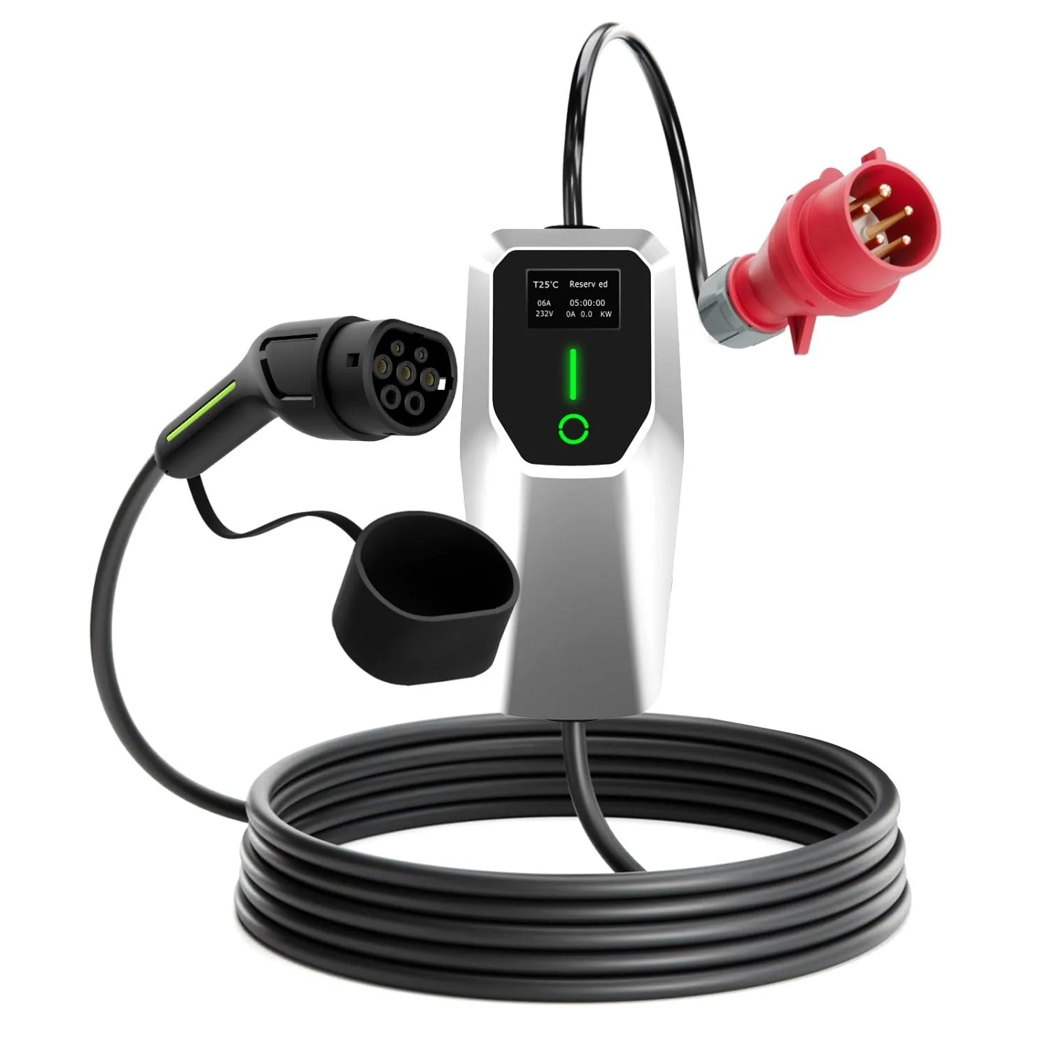 Junsun Ładowarka EV 11 kW Typ 2 - 5 M Kabel 3-fazowy 6-16 A Regulowany