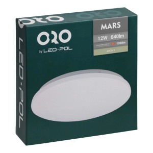 ORO Mars LED Plafony w opakowaniu, 12W, 840lm, 4000K.