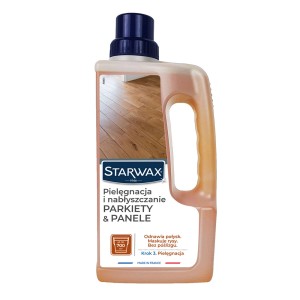 Starwax do pielęgnacji parkietu, czyszczenia i nabłyszczania, butelka z uchwytem.