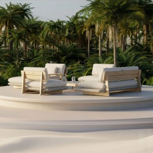 Esti&Esta x ZIEŃ Komplet mebli wypoczynkowych TULUM szary 6-częściowy