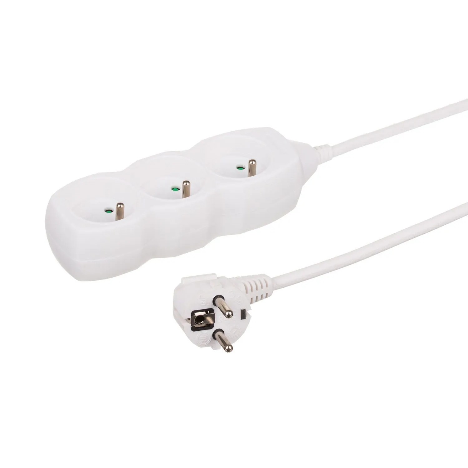 Düwi Przedłużacz listwowy 3-gniazdowy 2P+Z 3x1,0 mm2 biały 5 m