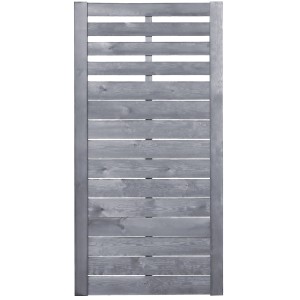 Szary panel ogrodzeniowy Zen z lakierowanej sosny, 178x91 cm.