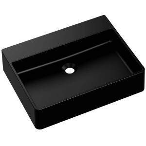 Czarna, prostokątna umywalka nablatowa t.b.t.