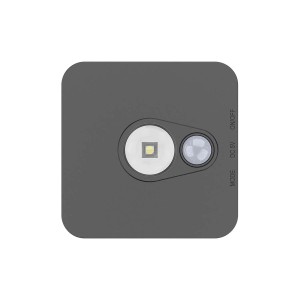 Szara lampa podszafkowa t.b.t. ze światłem LED i czujnikiem.