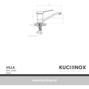 Kuchinox Bateria umywalkowa stojąca z ruchomą wylewką Villa chrom
