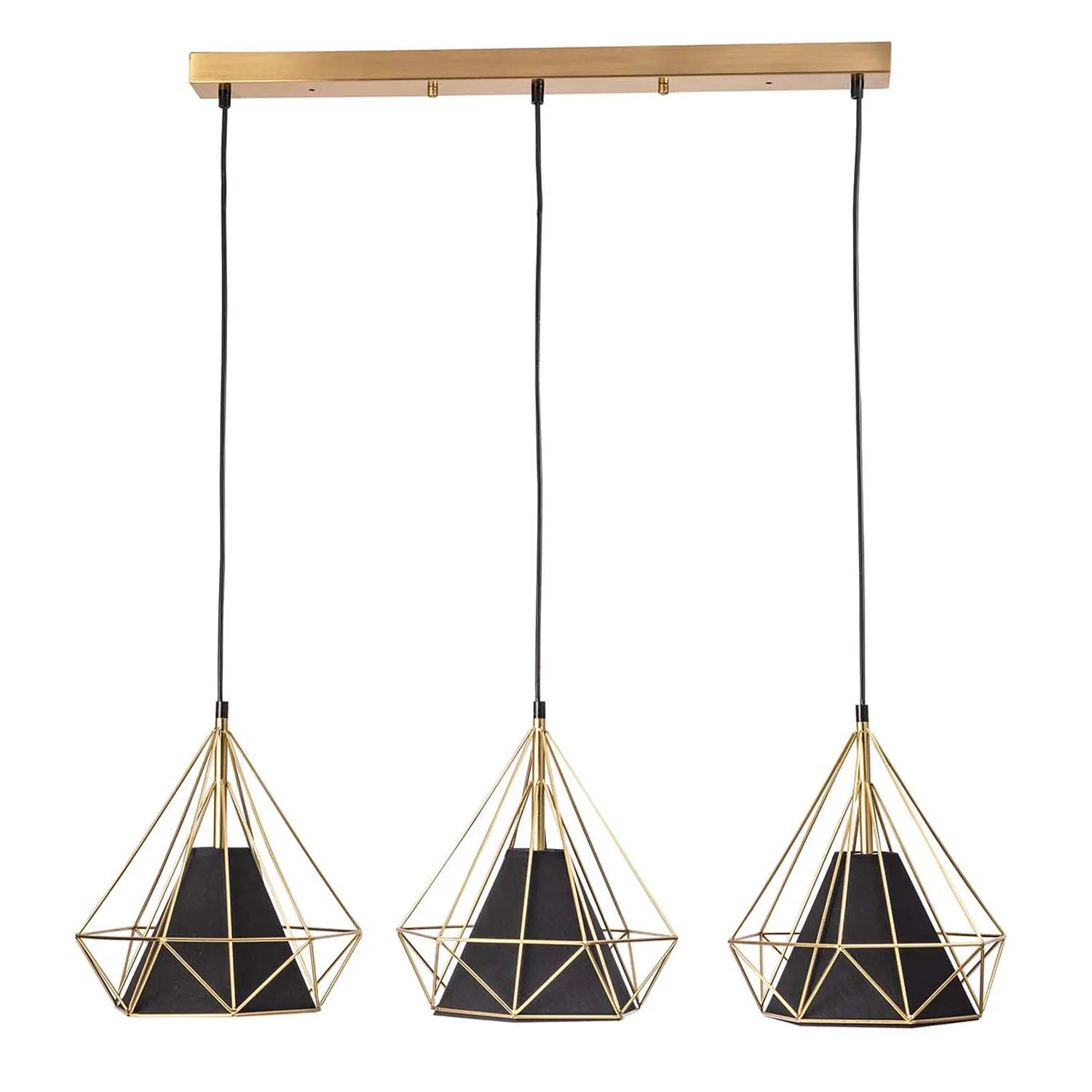 Goldlux Lampa wisząca HIRA 3xE27 max. 20W LED czarno-złota
