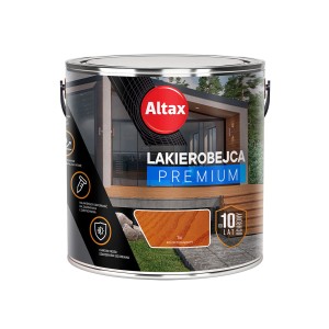 Altax Premium lakierobejca do drewna, kolor Teak, dla długotrwałej ochrony i pięknych powierzchni drewnianych.