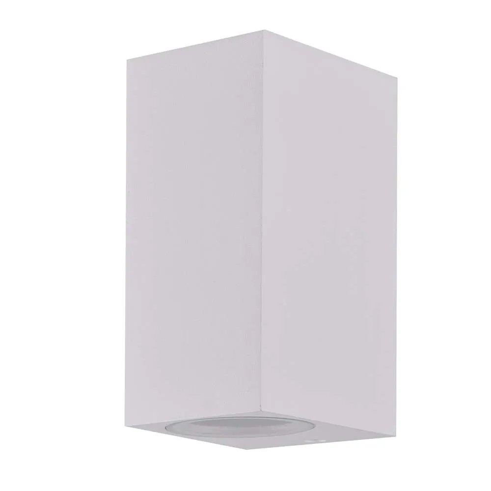 Polux Kinkiet góra/dół BOSTON aluminium kwadrat biały 2x10W GU10