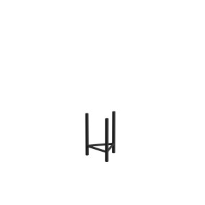 Czarny metalowy stojak na kwiaty t.b.t., minimalistyczny design.