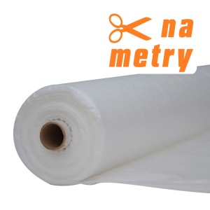 Rolka białej folii/włókniny "t.b.t." do cięcia na metry.