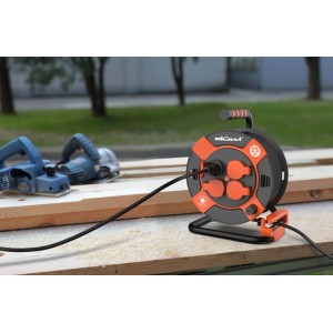 Düwi Przedłużacz bębnowy 4-gniazdowy 2P+Z 3x1,5 mm2 pomarańczowo-czarny 25 m