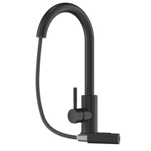 Granitan Bateria kuchenna z wyciąganą wylewką Loseto czarna