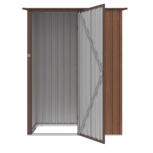 Domek ogrodowy metalowy Kent Walnut - 143x89 cm, wys. 175 cm