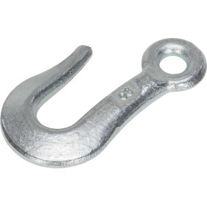 Hak holowniczy ocynkowany, 100x58mm, z oczkiem do napinania lin stalowych.