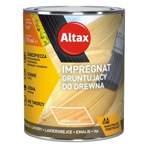 Altax Impregnat gruntujący do drewna, bezbarwny, puszka 750ml. Ochrona drewna przed grzybami i owadami.