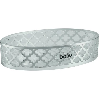 Baliv Mydelniczka transparentna z wzorem chrom