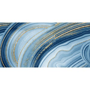 Listwa dekoracyjna z niebiesko-złotym marmurkiem.