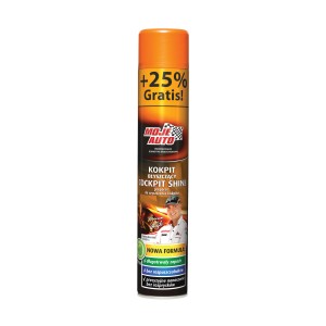 Spray do kokpitu Moje Auto do pielęgnacji samochodu, pomarańczowa puszka.