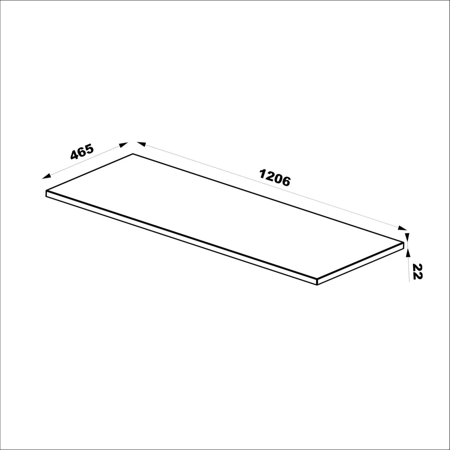 Blat Łazienkowy 120cm Antracyt 121x2x47