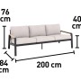 Ławka lounge Branford, szerokość 200 cm, część 4-częściowego zestawu lounge do ogrodu i na taras.