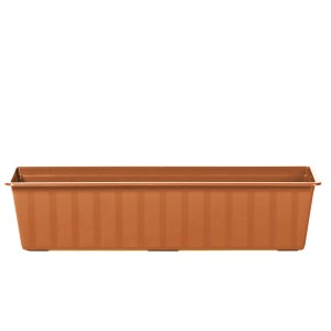 Brązowa skrzynka na kwiaty t.b.t. na balkon i do ogrodu.