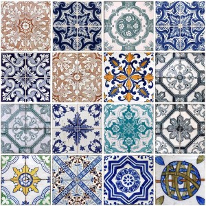 Dekoracyjne wzory płytek, różne wzory i kolory do dekorów i listew.