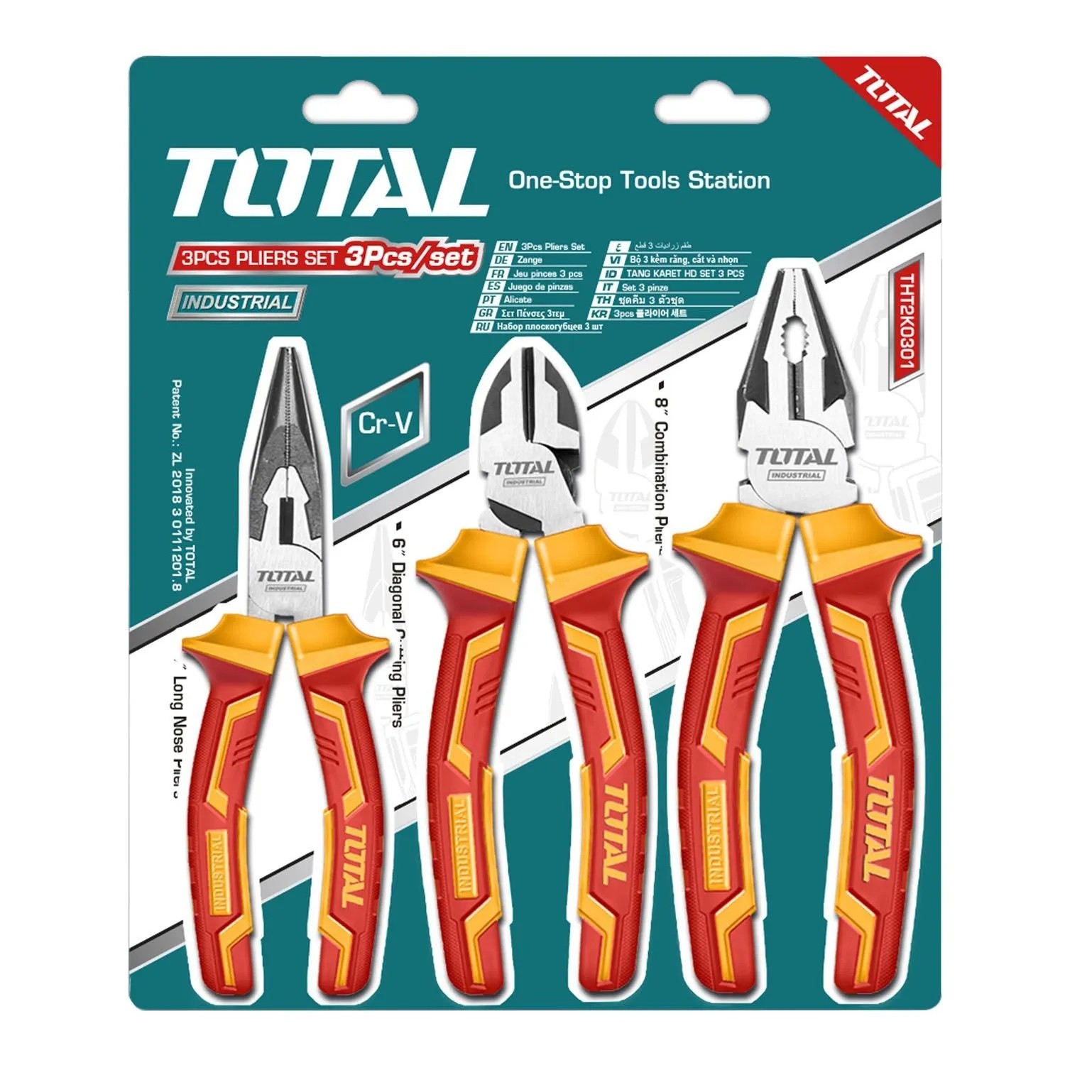 TOTAL Tools Zestaw szczypiec izolowanych  - 3 cz.