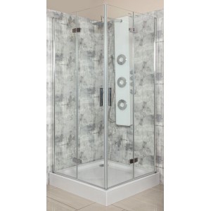 Kabina kwadratowa Style drzwi składane chrom 6mm 195x90