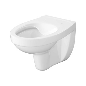 Biała, wisząca miska WC (t.b.t.) z ceramiki.