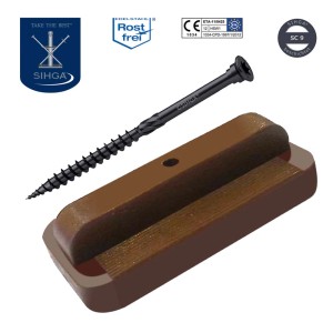 t.b.t. do desek tarasowych: Śruba i element dystansowy do montażu.