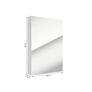 Szafka z lustrem t.b.t., białe wykończenie, wymiary: 90x60x15 cm.