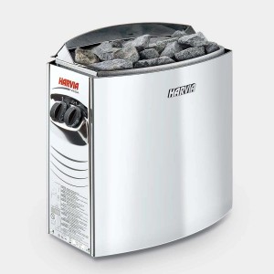 Piec do sauny Harvia z kamieniami, srebrny. Piec do sauny.