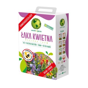 Opakowanie mieszanki nasion kwiatów na kolorową łąkę kwiatową.