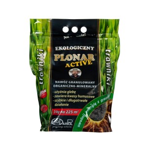 Opakowanie nawozu do trawników Plonar Active, organiczno-mineralny, 3 kg na 225 m².