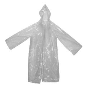 Przezroczyste ponczo przeciwdeszczowe na kemping i do aktywności na świeżym powietrzu.