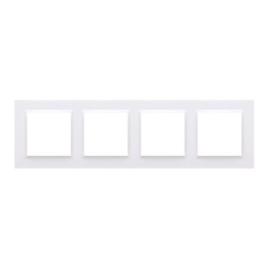 Biała ramka t.b.t. na cztery włączniki lub gniazdka.