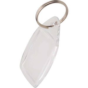 Przezroczysty breloczek t.b.t. z metalowym kółkiem do transportu i organizacji.