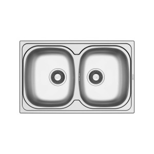 Pyramis Zlewozmywak SPARTA 2B 2-komorowy stalowy - 79 x 50 cm