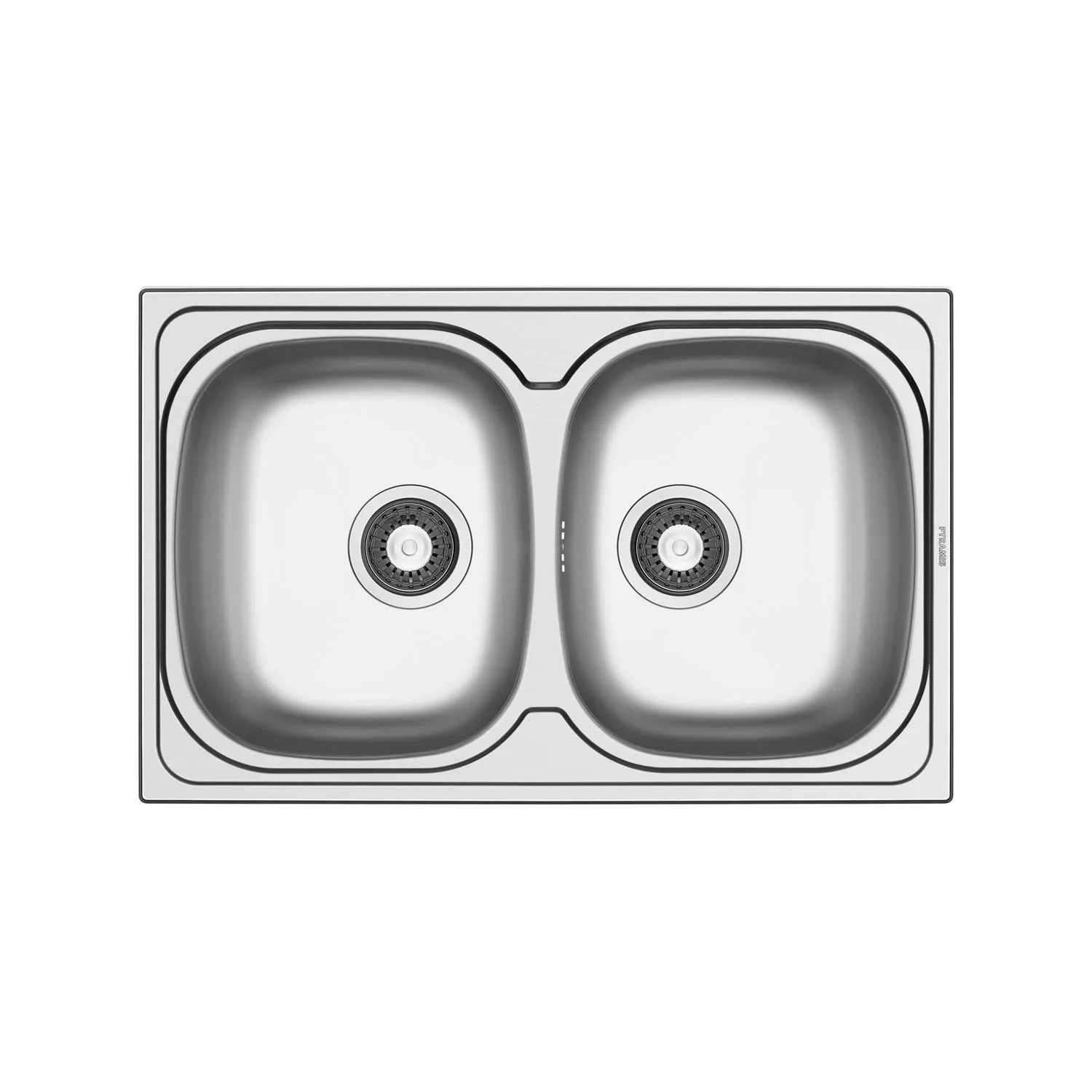 Pyramis Zlewozmywak SPARTA 2B 2-komorowy stalowy - 79 x 50 cm