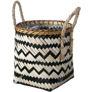 Dekoracyjna doniczka na zioła t.b.t. z bambusa z uchwytami.