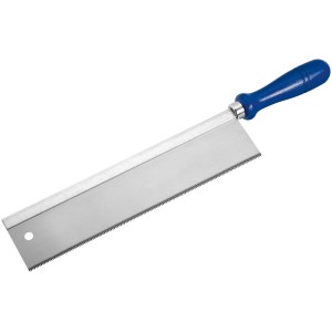 Piła precyzyjna LUX Comfort 250 mm z niebieską drewnianą rączką do precyzyjnej obróbki drewna.