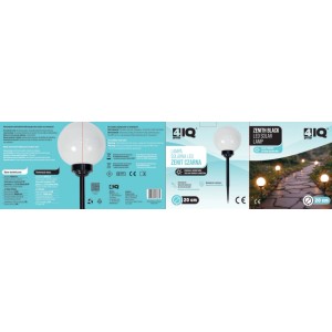 4iQ Lampa solarna LED ZENIT śr. 20 cm czarna