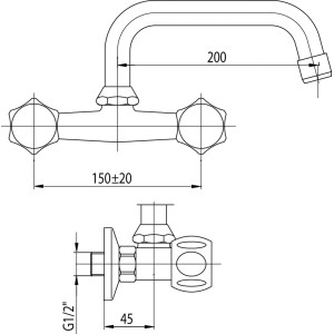 Valvex Bateria umywalkowa ścienna Class New chrom