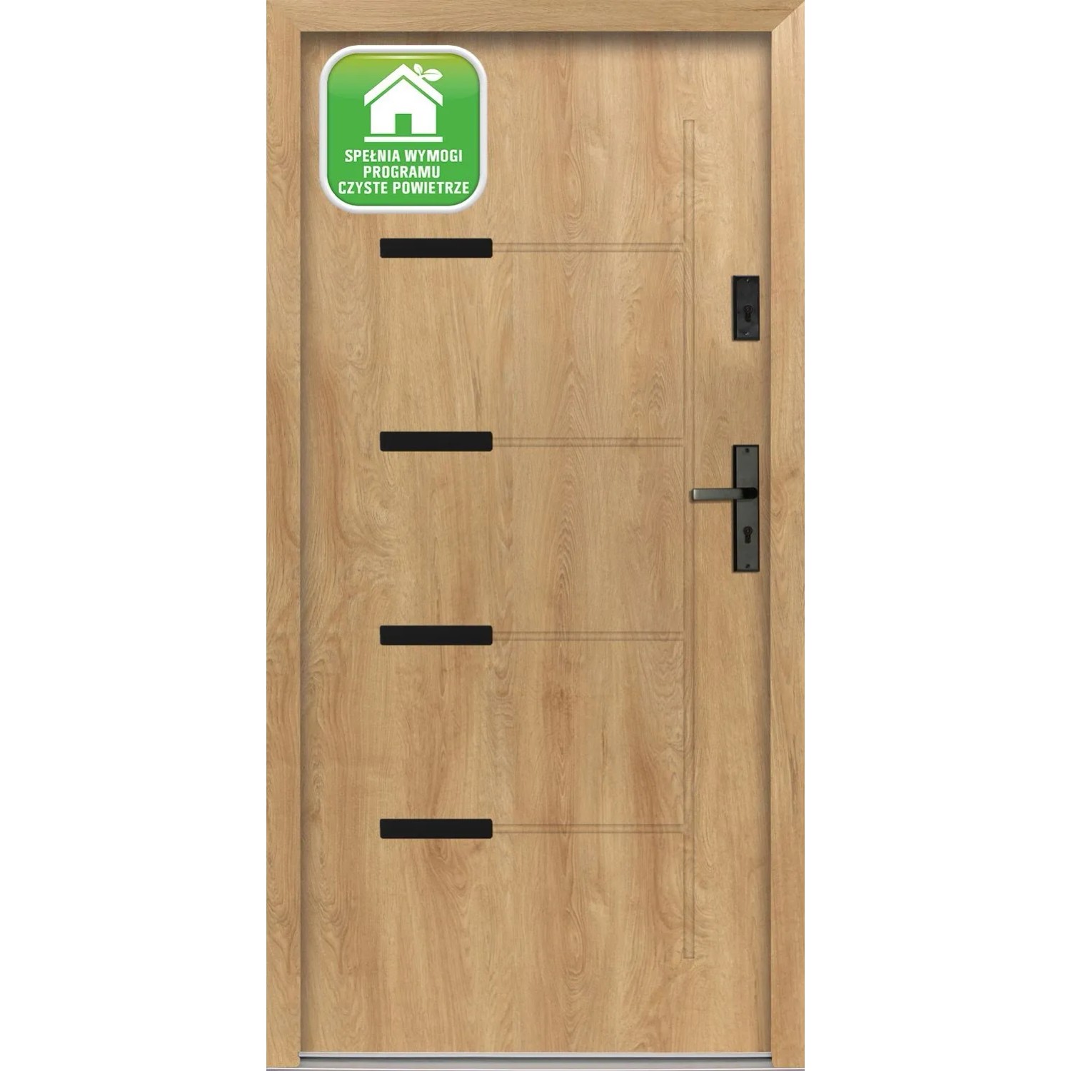 Splendoor Drzwi zewnętrzne Onyks Dąb naturalny 90P otwierane do wewn. 103x208