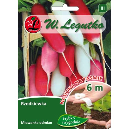 Rzodkiew mix odmian podłużnych taśma - 6 m